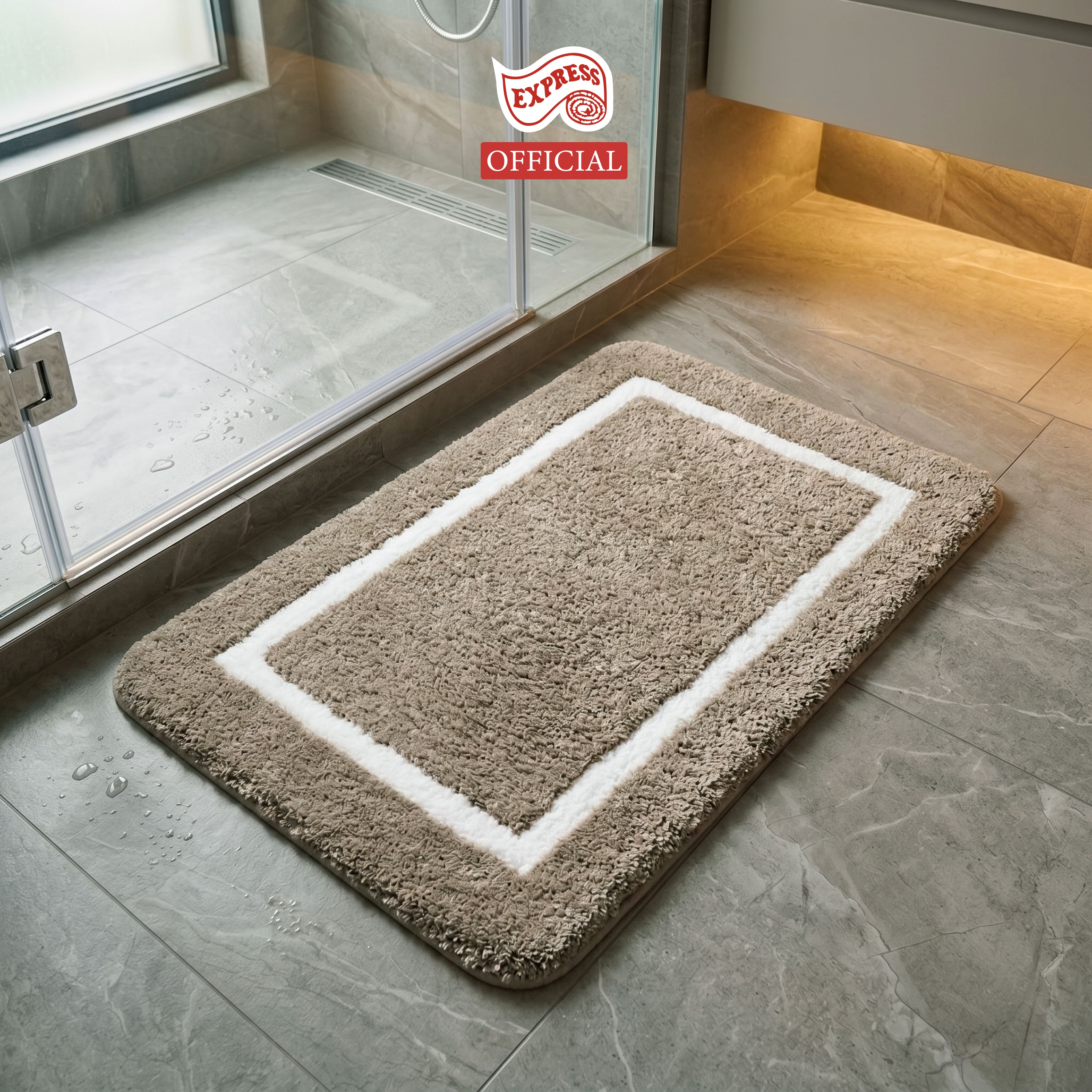 พรมเช็ดเท้าหน้าประตู EXPRESS CARPET รุ่น EM2-7 ขนาด45X70 ซม. หนา 20 มม. สีโทป _4